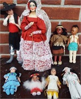 Vintage Souvenir Dolls - Mexico, Indian, Early