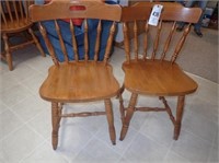 (2) Maple Spindle Back Chairs