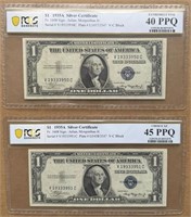 Rare Silver Certificate Fancy SN 2Cons PCGS. 2ACN