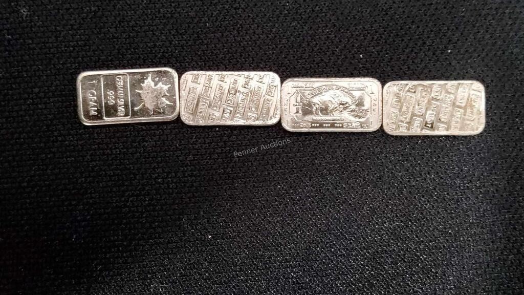 (4) 1 Gram German Silver Bars