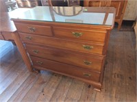 Maple dresser with glass top