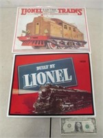 2 Metal Lionel Trains Collector Signs 12x16