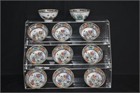11 pcs Asian Porcelain Hand Painted Tea Bowls