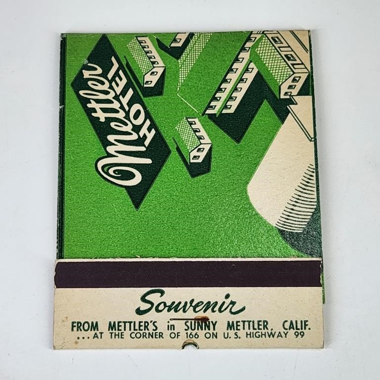 GIANT METTLER HOTEL ADV. FEATURE MATCHBOOK