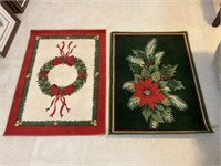 pair of Christmas rugs