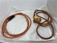 2 short Extension Cords 1 has 3 way & Sands M