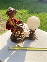 Vintage Mid Century Elf Table Lamp playing flute
