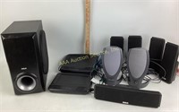 RCA 6 Piece Speaker Set w Subwoofer, Soundbar, 4