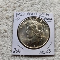 1922P Peace Dollar Full Strike