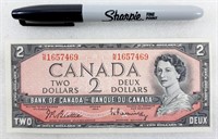 Billet 2$ CANADA 1954 comme neuf BEATTIE-RASMINSKY