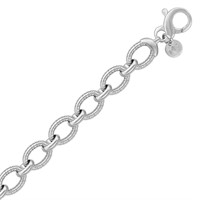 Sterling Silver Oval Cable Chain Link Bracelet