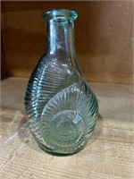 Blue Glass Vase with Sea Shell Design