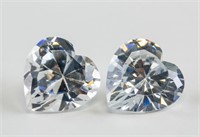 12.85ct Heart Cut Clear Gemstones 2 PC