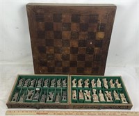Ornate Oriental Carved Stone Chess Set