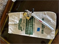 Coleman Fishing Rod; Grass Seed Bag