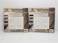2 PACKS 3 WAY WIFI SMART DIMMER SWITCHES