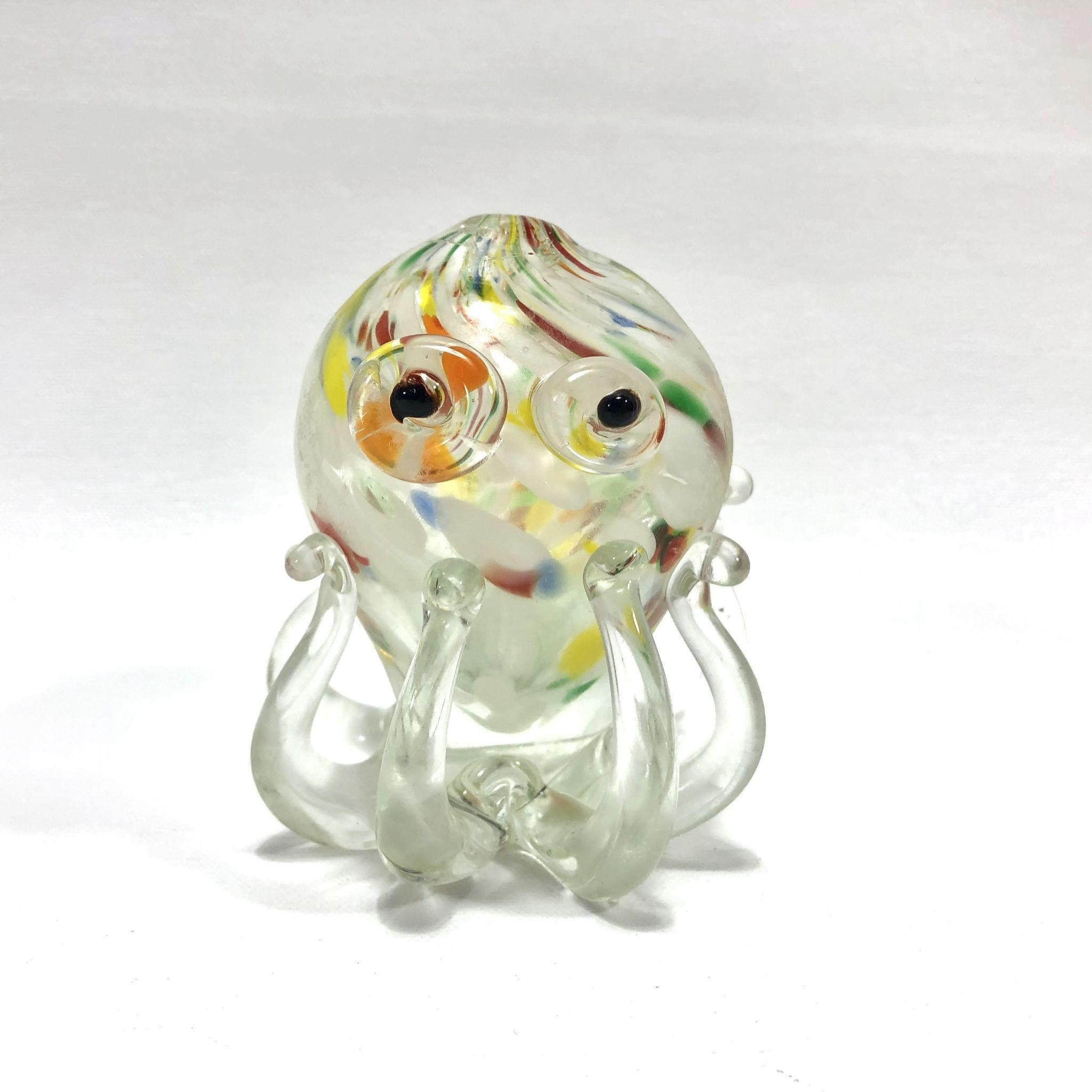 Art Glass Paperweight Silly Otopus