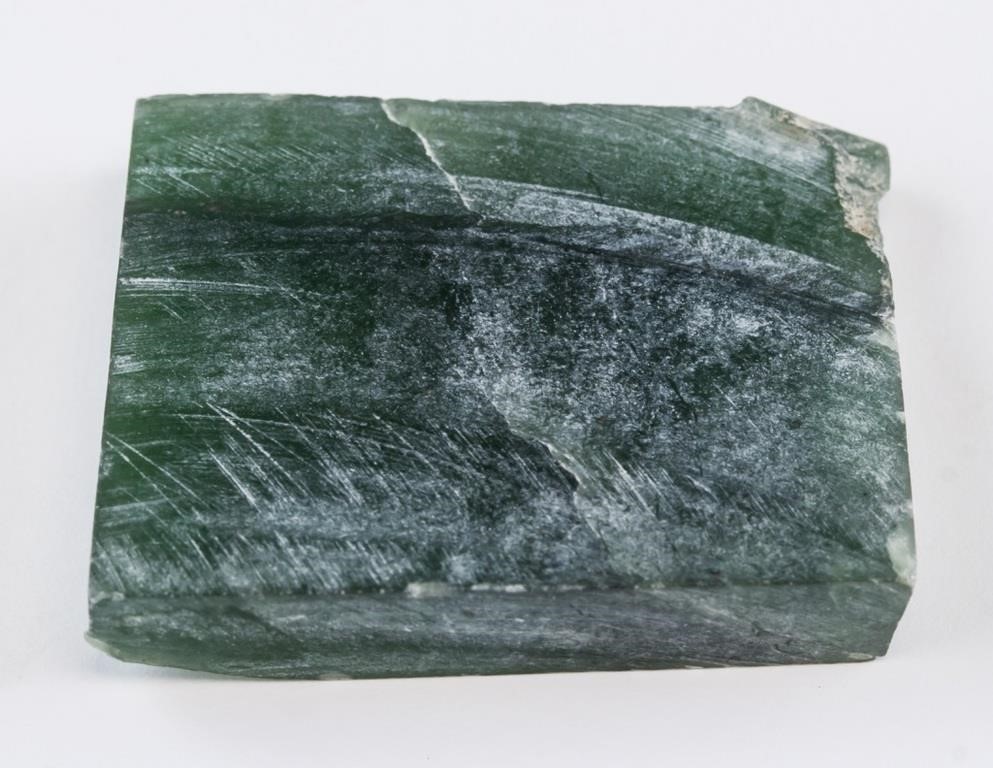 Unfaceted Rectangle Green Gemstone