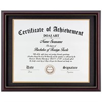 DOAI ART Diploma Frame 14 x 17 with Mat Solid Wood