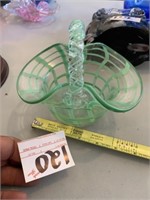 Green Glass Basket