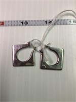 Pair of Earrings Square with Circle