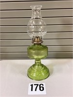 Lime Green Glass Oil Lamp