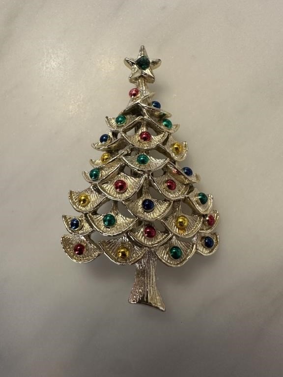 GERRY'S COSTUME CHRISTMAS TREE PIN / BROOCH