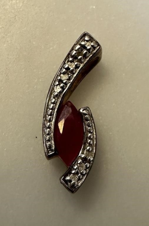 STERLING SILVER RUBY PENDANT