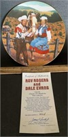 COLLECTOR PLATE-ROY ROGERS & DALE EVANS