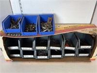 Lot of smalls container w/ small nails, misc