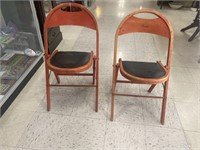 Vintage Bufco wood folding chairs. 
Refbooth47