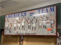 Framed dream team poster.