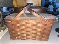 antique split oak picnic basket