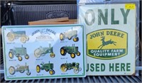 Two Metal John Deere Tractor Signs