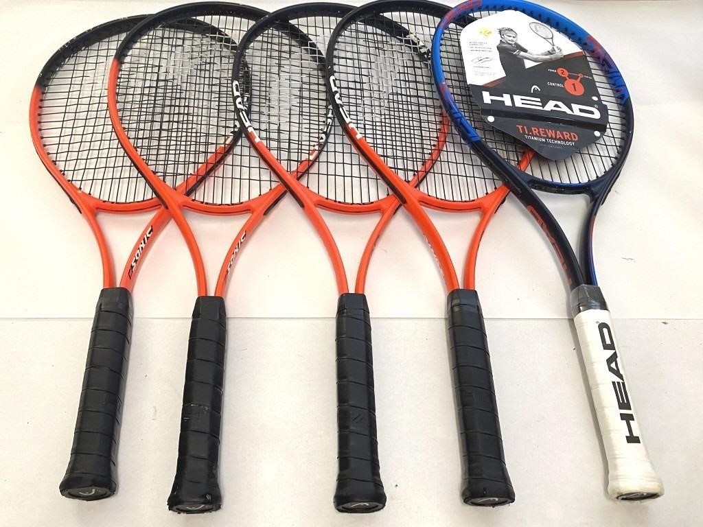 *Head Tennis Rackets 5 Total (1 New)