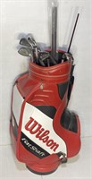 (J) Wilson Fast Shaft Bag and 6 Golfclubs