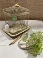 Hendryx Canary cage with accessories and decor