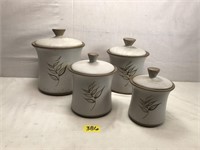 Vintage Pottery Canister Set