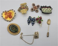 Vintage Brooch Pins Including Avon Telephone