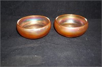 Pair of Marigold Depression Glass Bowls