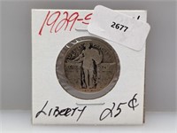 1929-S 90% Silver Liberty Quarter