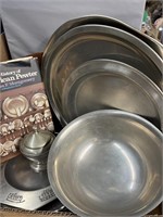 Pewter Items , Trays , Bowl , Book