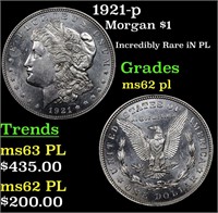 1921-p Morgan $1 Grades Select Unc PL