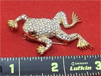 Christian Dior Gold Toned Frog Brooch