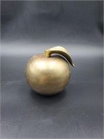 Brass apple paperweight engraved