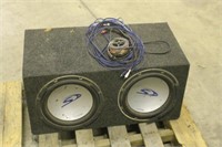 (2) 12" SUBS WITH AMP AND CABLES, WORKS PER SELLER