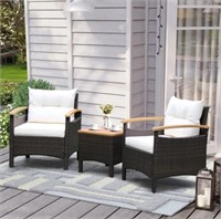 3PCS Patio Rattan Furniture Set