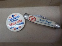 Ford pin, Anvil Advertising pocket knife