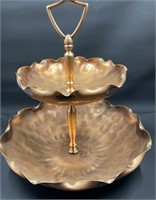 Copper Tiered Ruffle Tiered Serving Tray