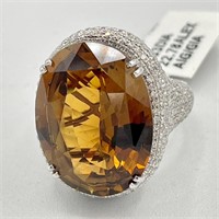 18 K GIA Certified Alexandrite & Diamond Ring